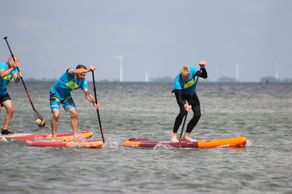 Herren Rennen beim Amateur SUP CUP an der Nordsee in Wyk auf Föhr